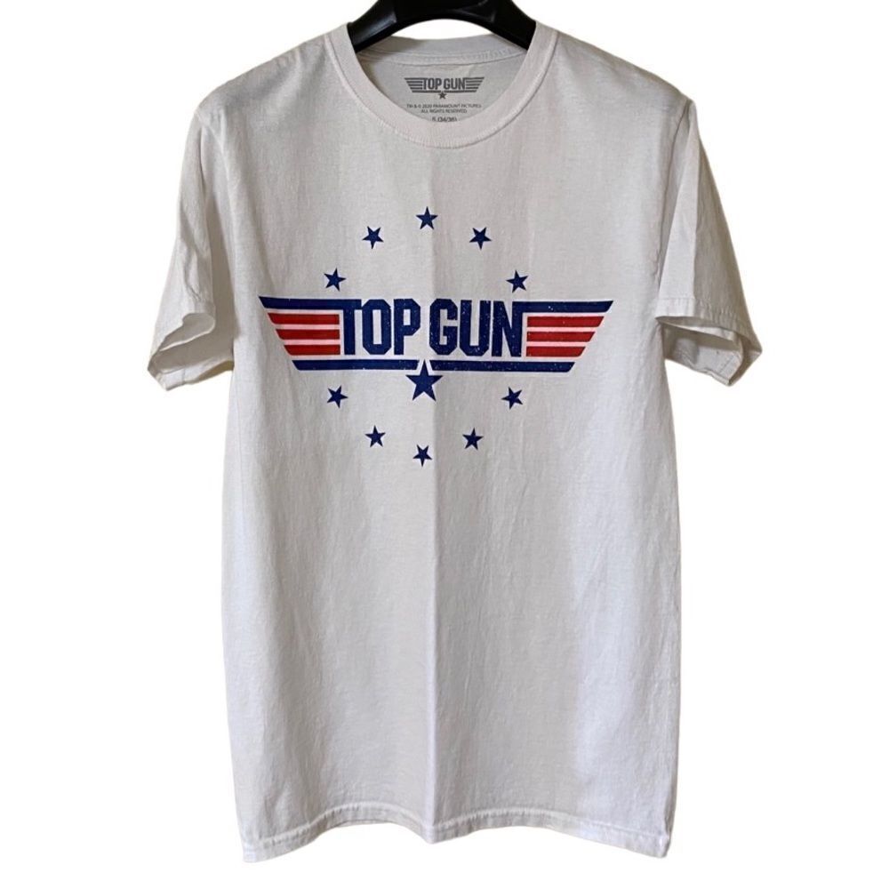 Top Gun Men’s White Classic Logo Graphic Shirt Sz S
